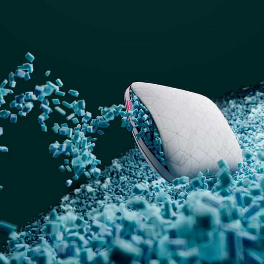 SnowTouch adjustable pillow with memory foam flakes