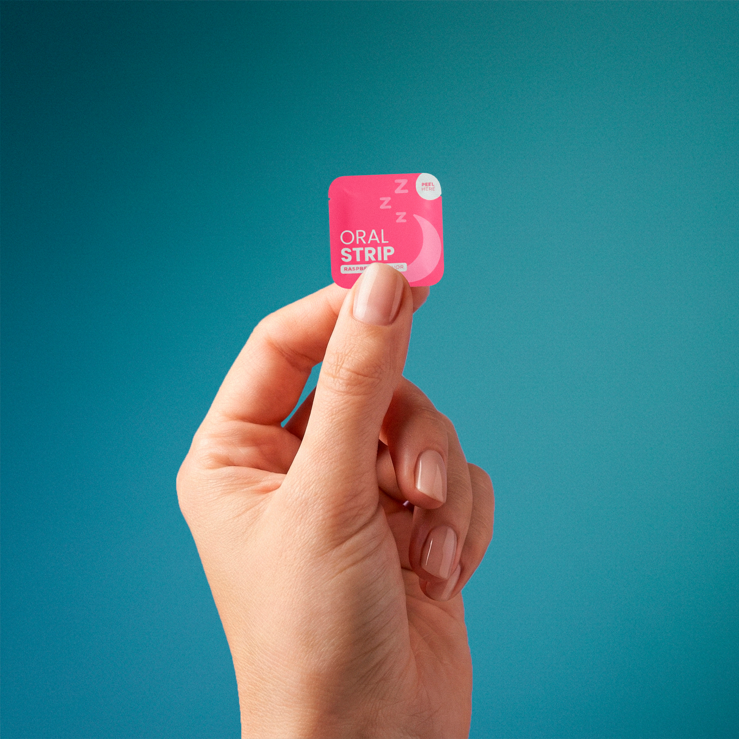 Sleep Strips oral melatonin supplement placed on tongue