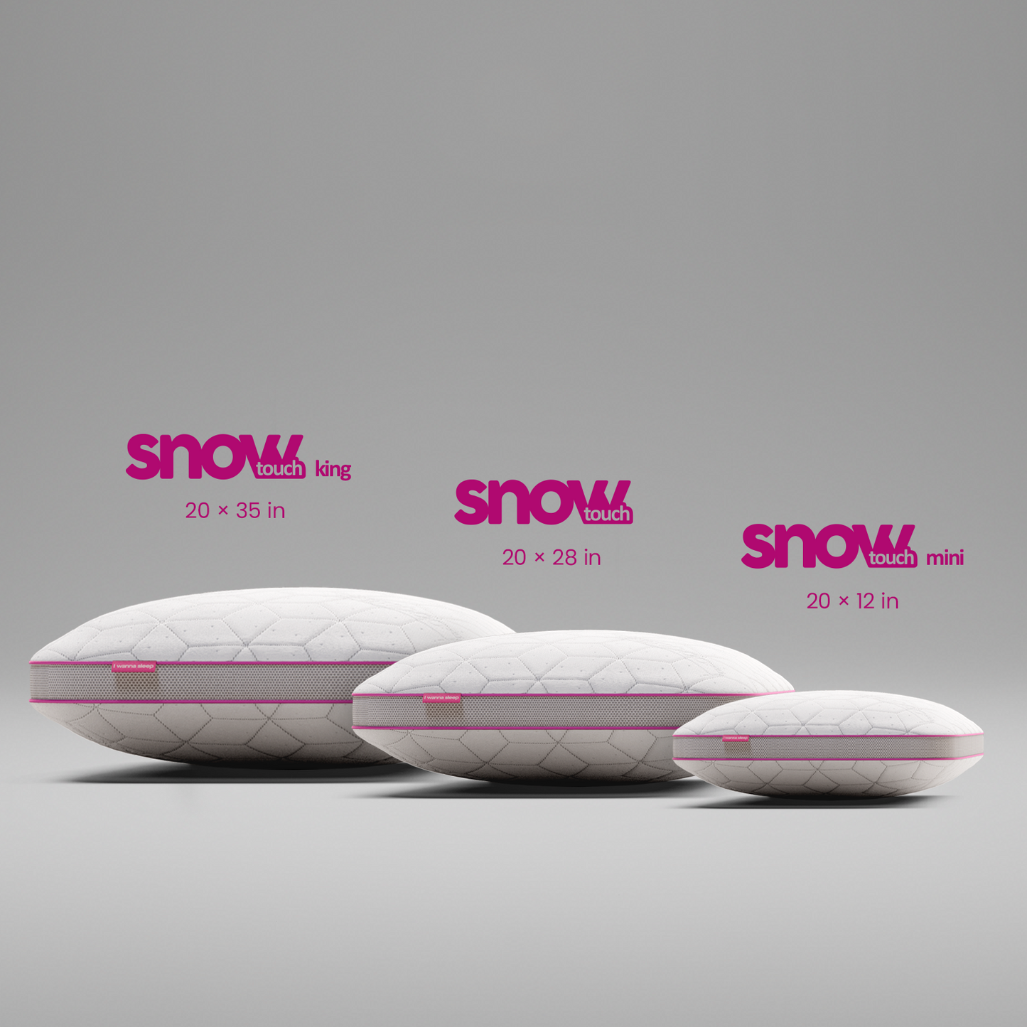 SnowTouch adjustable pillow with memory foam flakes