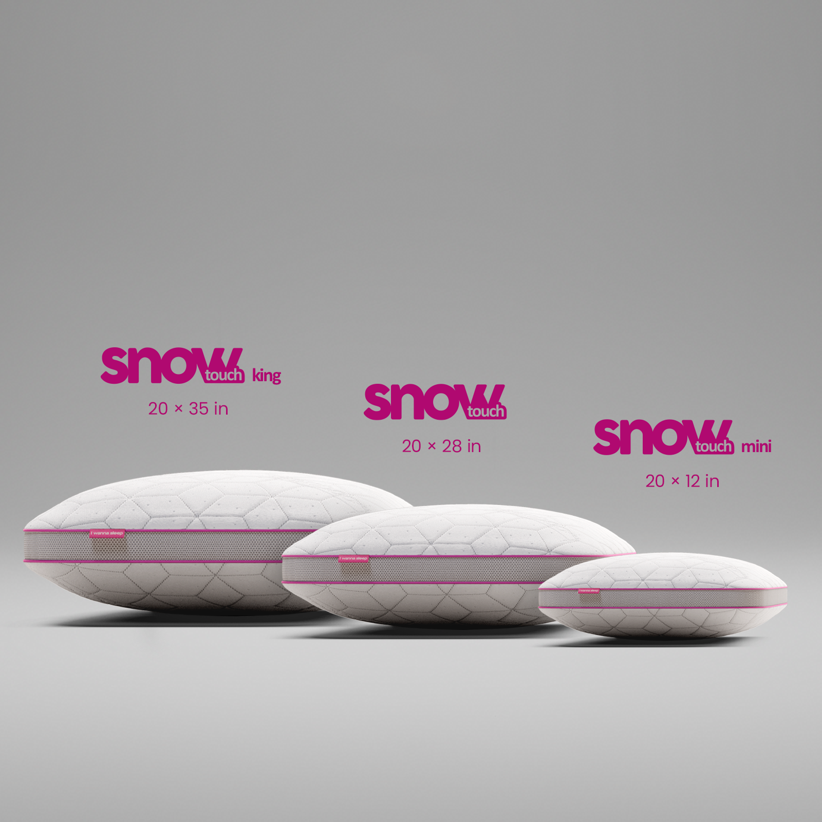 SnowTouch adjustable pillow with memory foam flakes