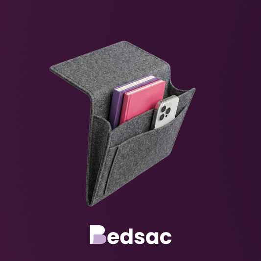 felt bedside organizer with pockets for phone book and glasses