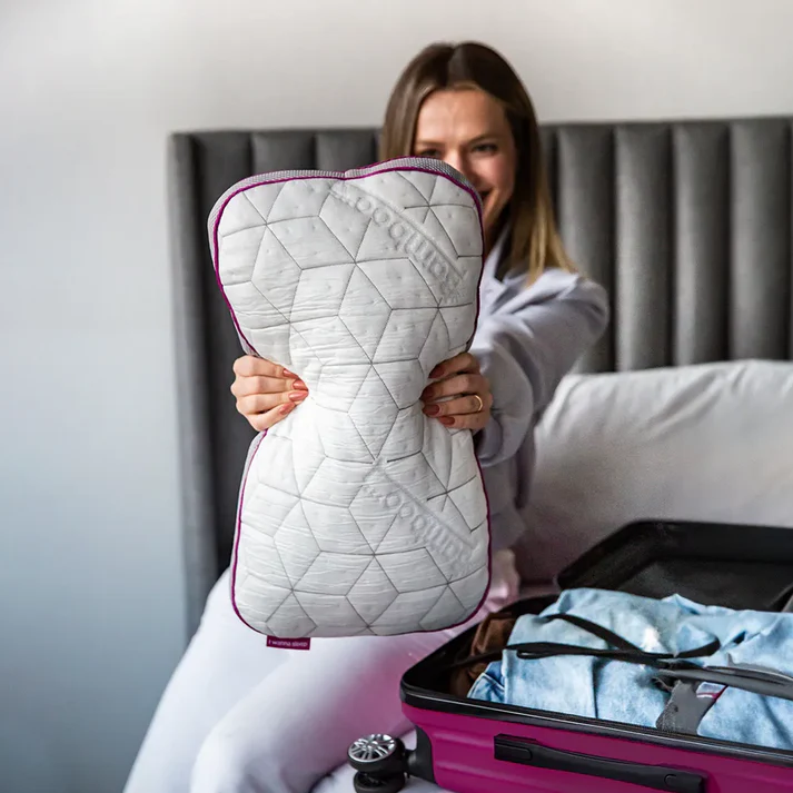 portable memory foam pillow for planes road trips and couch naps